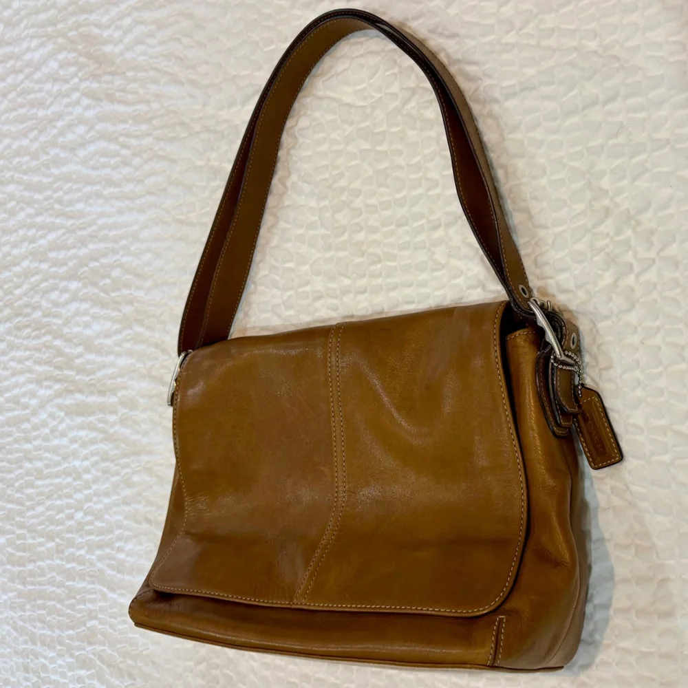 COACH Vintage Hampton Shoulder Crossbody Bag Pretty & 100% Silk Scarf Y2K 💙👜🤩